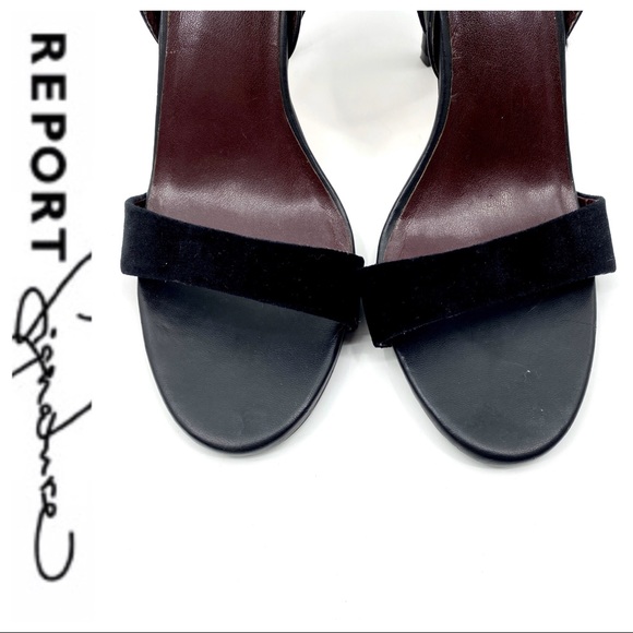 💕SALE💕Report Signature Black Leather Velvet Heel - Picture 4 of 8